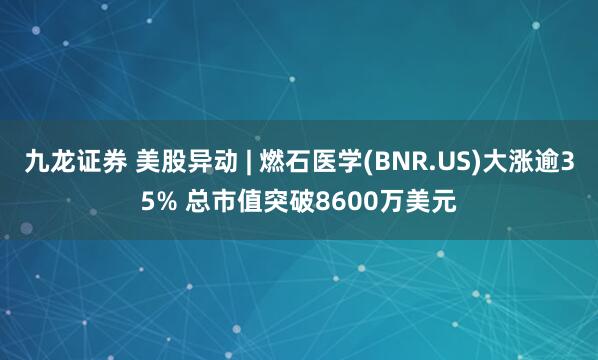 九龙证券 美股异动 | 燃石医学(BNR.US)大涨逾35% 总市值突破8600万美元